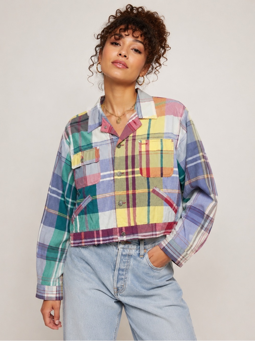 Vintage Ralph Lauren Country Old Money Colorful Plaid Jacket.